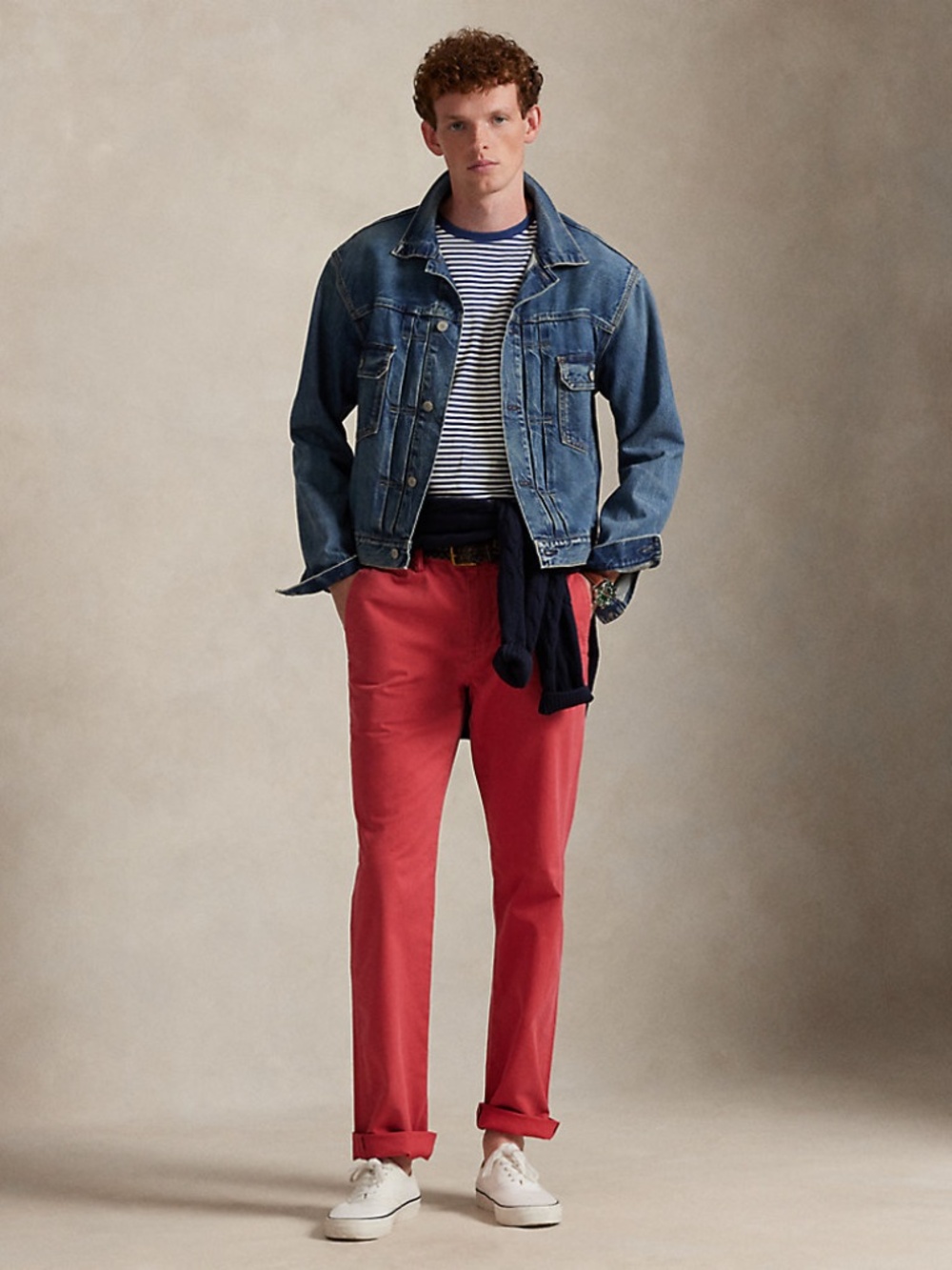 NWT POLO RALPH LAUREN MENS BEDFORD CHINO PANTS NANTUCKET RED 36x30